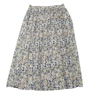 Vintage Knit Pearl Skirt White Purple Floral Maxi Size‎ M Cottagecore  Feminine